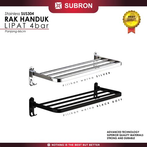 Jual SUBRON Sus304 Rak Handuk Lipat 66cm 4 Bar Tiang Anti Karat Elegant