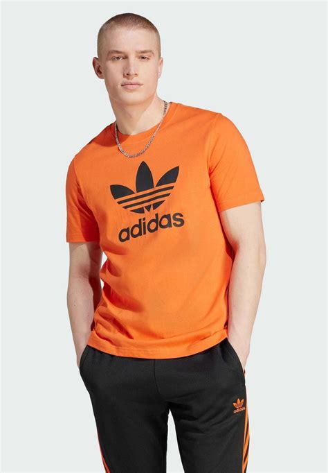 Adidas Originals Trefoil T Shirt Imprimé Semi Impact Orange Black