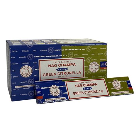 Set Of Packets Of Combo Satya Incense Nag Champa Green Citronella