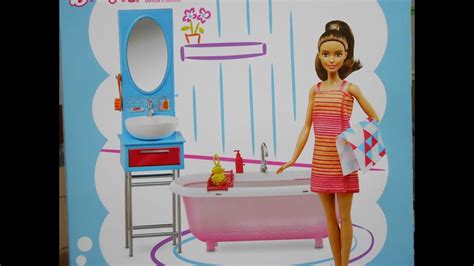 Barbie Bathroom Set Unboxing And Review Fun With Toys Youtube