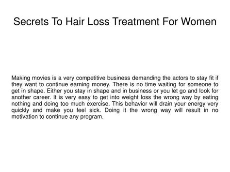 Ppt Secrets To Hair Loss Treatment For Women Powerpoint Presentation Id 7505324