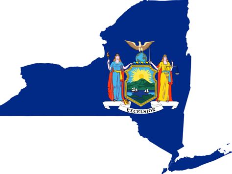 Clip Art New York State New York State Outline With Flag Png