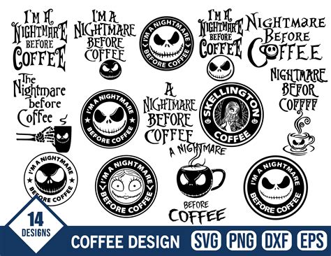 Nightmare Before Coffee Svg Jack Skellington Svg Nightmare Etsy