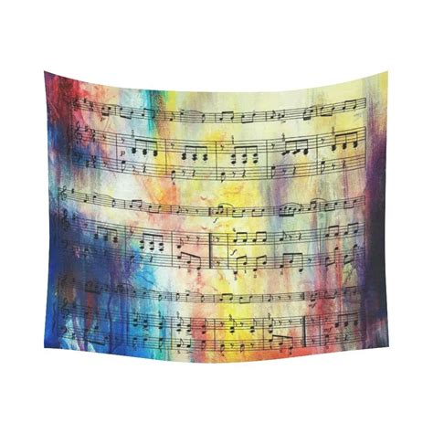 Old Music Notes Home Decor Tapestries Wall Art Vintage Musical Sheet