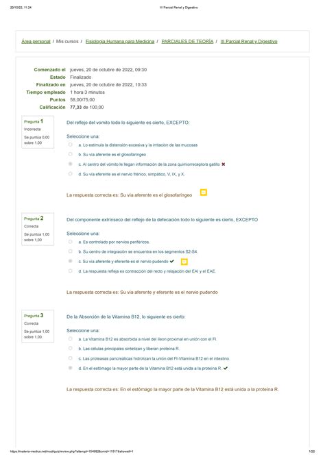 III Parcial Renal y Digestivo Área personal Mis cursos Fisiologia