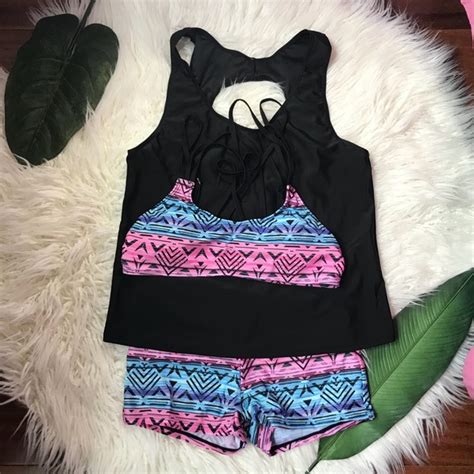 Swim Push Up Padded Tankini Bikini Swimwear Poshmark