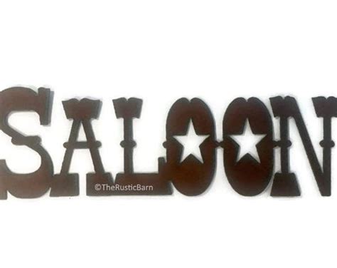 Western SALOON Sign Made of Rustic Rusty Rusted Recycled Metal - Etsy