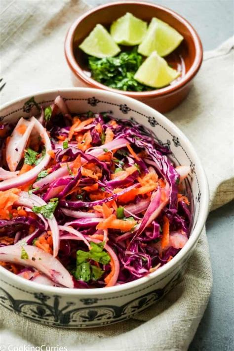 Easy And Simple Purple Cabbage Coleslaw For Tacos Cooking Curries