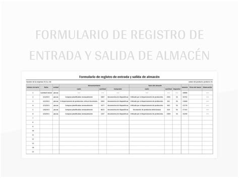 Plantillas Registro De Entrada Y Salida Para Excel Gratis Y Hojas De