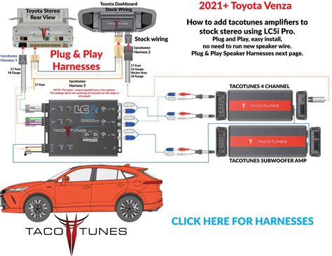 2021 Toyota Venza Add Amplifiers To Factory Stereo Plug Play Harness