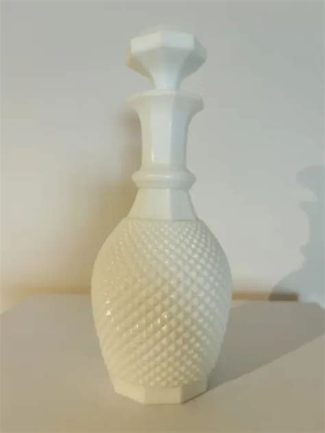 Rare Vintage White Milk Glass Genie Bottle Decanter Eur