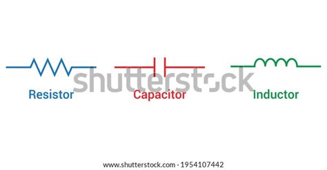 Resistors Capacitors Inductors Symbols Passive Circuit Stock Vector Royalty Free 1954107442