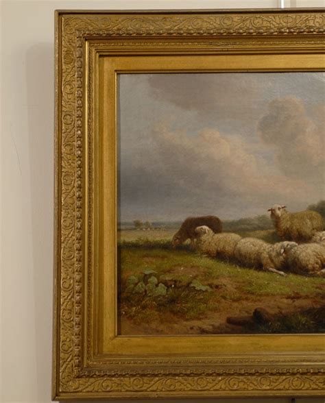 Pair of antique sheep oil paintings at 1stDibs