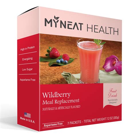 My Neat Health High Protein Meal Replacement Fruit Drink Wildberry 7 Box