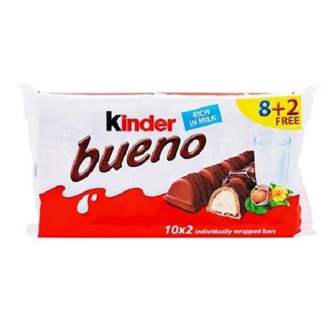 Kinder Bueno Chocolate Wafer Biscuits Milk Hazelnut Filling Chocolate