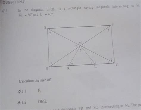 Solved Question In The Diagram Efgh Is A Rectangle Having