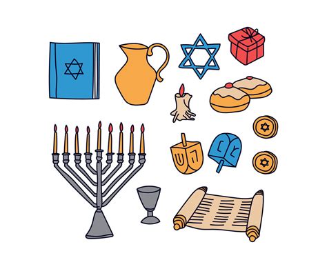 Hanukkah Doodled Dreidel Elements Vector Art & Graphics | freevector.com