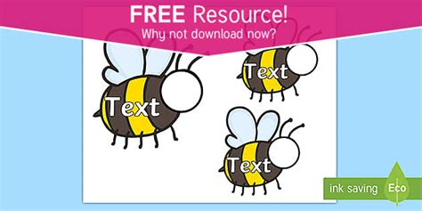 FREE Editable Busy Bee Face Cutouts Profesor Hizo Twinkl