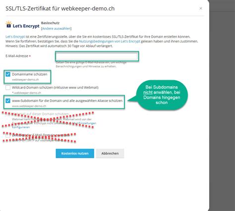 Support Installation SSL Zertifikat Webkeeper