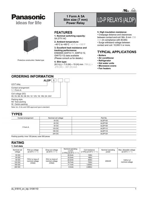 PDF Data Sheet Panasonic Electric Works Europe AG