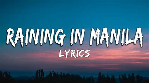 Raining In Manila Lyrics Youtube