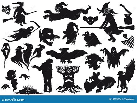 Halloween Monsters Silhouettes Vector Illustratie