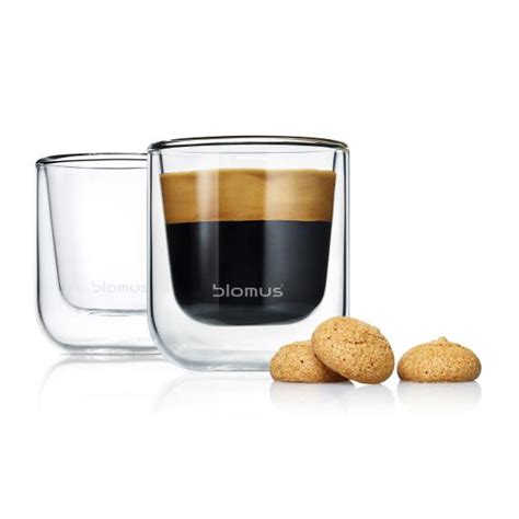 Blomus Nero Lot De Verres Espresso Double Paroi Transparent