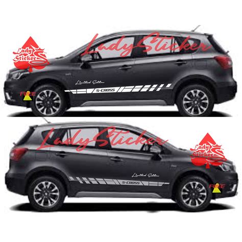 Jual NEW STICKER STIKER MOBIL S CROSS STICKER LIST SISI BODY SAMPING