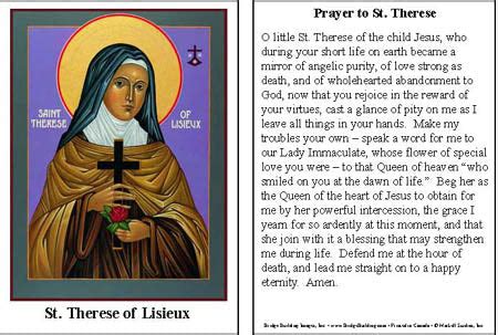 St. Therese of Lisieux Prayer Card| Bridge Building Images