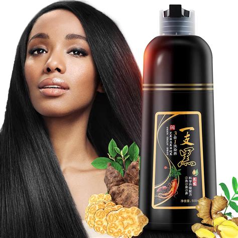 Buy Fondiia Al Black Hair Color Shampoo 500ml 3 In 1 Hair Dye Shampoo Instant Hair Color For