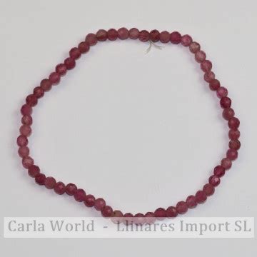 Turmalina Rosa Pulsera Bola Facetada Mm