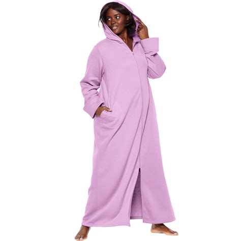 Dreams Co Plus Size Hooded Fleece Robe Walmart