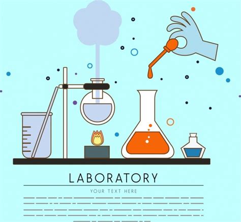 Laboratory Background Chemistry Experiment Icons Vectors Images Graphic