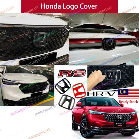 Honda Hrv Honda Logo Emblem Carbon Fiber Piano Black Red Logo