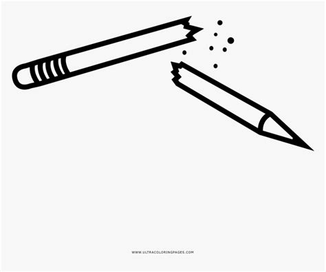 Broken Pencil Coloring Page Broken Pencil Black And White Hd Png