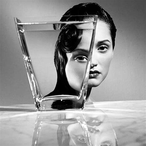 Distorted Bw Glass Water Reflection Photography Portrait