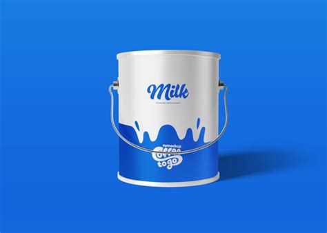 Free Metal Paint Bucket Mockup Freebies Mockup