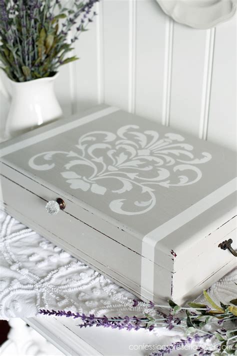 Stenciled Flatware Box Makeover Confessions Of A Serial Do It Yourselfer