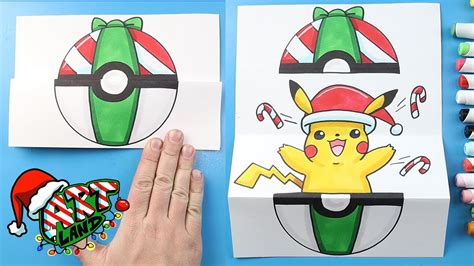 How To Draw A Christmas Pokeball Surprise Fold Youtube