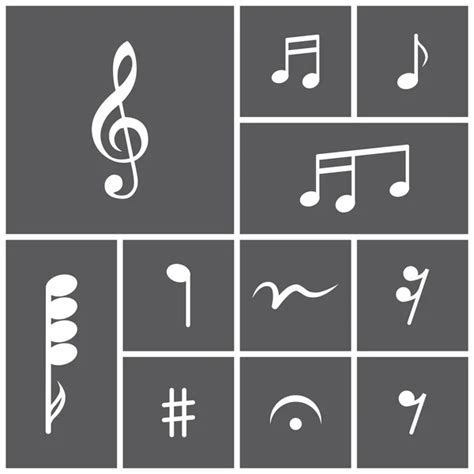 Icon Set Of Musical Notes Vector Illustration Stock Vector Image By