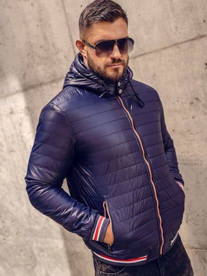 Chaqueta Acolchada De Entretiempo Para Hombre Azul Oscuro Bolf 6191A