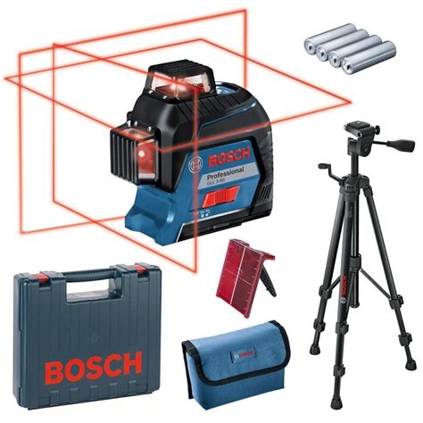 Bosch Linienlaser Kreuzlinienlaser GLL 3 80 Stativ BT 150 Im Koffer