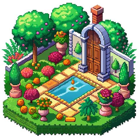 Pixel Art Garden Vectors & Illustrations for Free Download