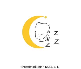 Sleeping Cute Baby Logo Design Vector Stock Vector Royalty Free