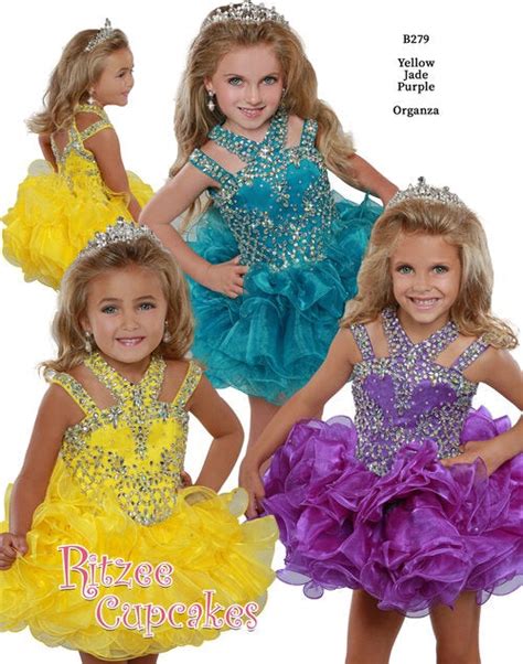 Ritzee Girls 279 Size 2 Cupcake Short Pageant Dress Layer Ruffle Glitz ...