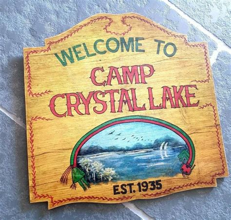 Large Camp Crystal Lake Sign Friday The 13th Jason Voorhees Instant