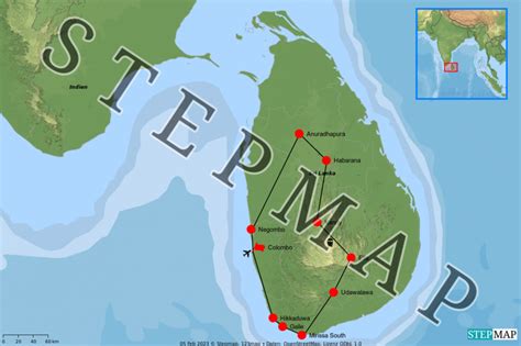 StepMap Sri Lanka Landkarte für Sri Lanka