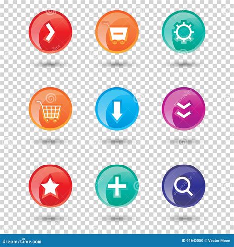 Colorful Website Buttons Design Vector Illustration Glossy Graphic