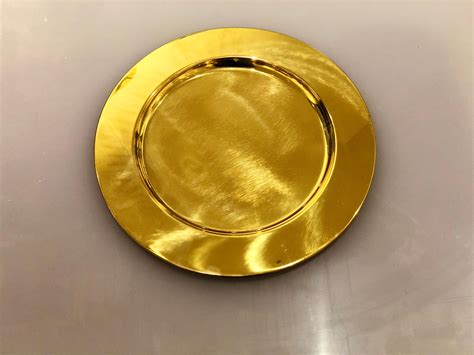 Set Of 5 Modern Charger Plates In Brass Made In Denmark For Sale At