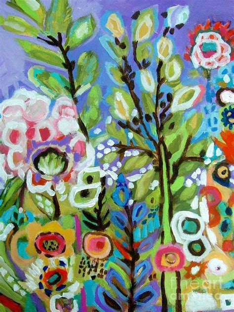 Original Hipster Flowers Painting By Karen Fields